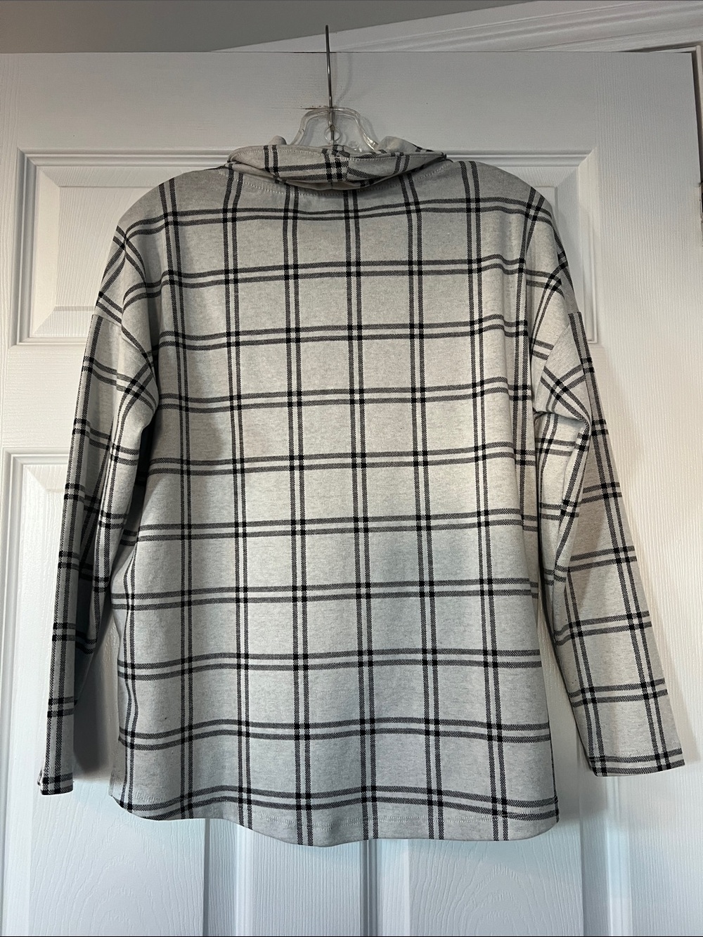 cleo Plaid Turtleneck Sweater - Gray Black - Picture 3 of 3